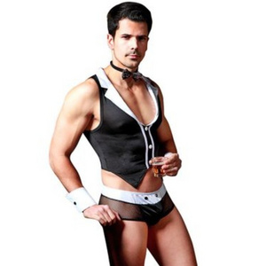 YSMARKET 4PC Men Sexy Lingerie Male Erotic French Apron Maid Servant Cosplay Costume Halloween Housemaid Costume Uniform Meidofu