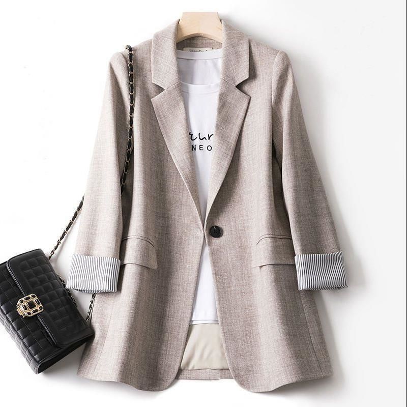 S-8XL large size Blazer Women's Korean spring autumn new loose casual blazer plus size coat Top chubby women jacket