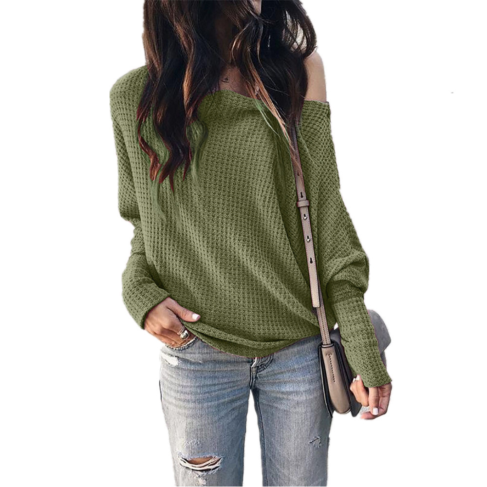 ladies fashion korean sweater off the shoulder sweater women