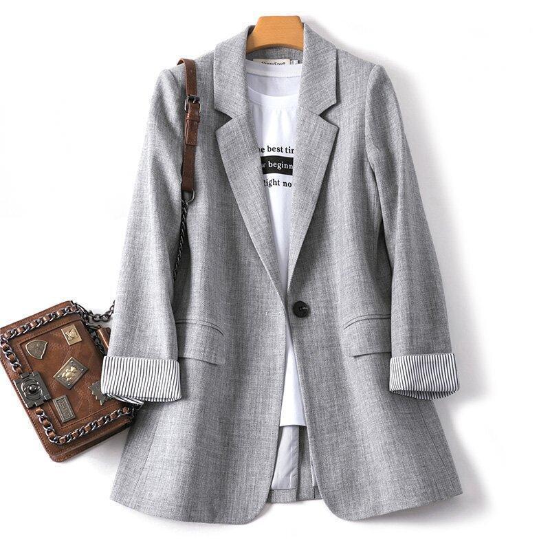 S-8XL large size Blazer Women's Korean spring autumn new loose casual blazer plus size coat Top chubby women jacket