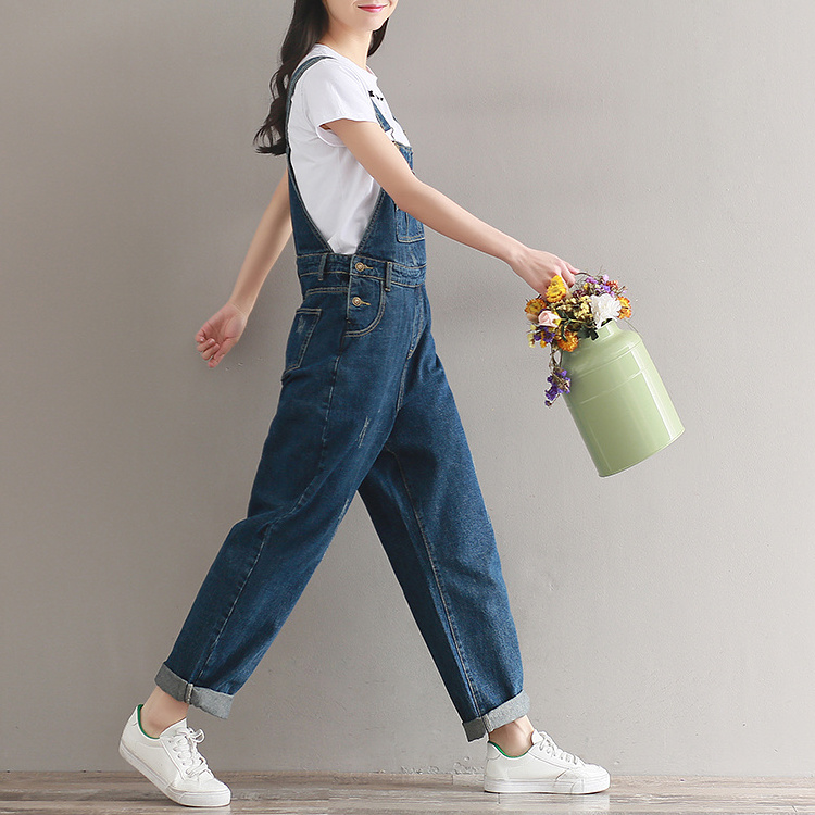 YSMARKET Brand Jeans Women Jumpsuit Denim Romper Overalls Casual Long Trousers Vaqueros Basic Denim Pants Wide Leg Romper Female