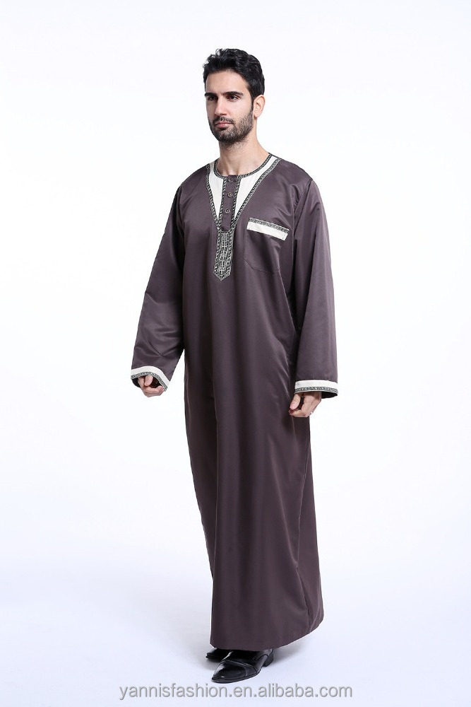 Men Saudi Arab Thobe Plus Size Islam Apparel Abaya Men's Kaftan Islamic Robes Male Muslim Dress ETH802