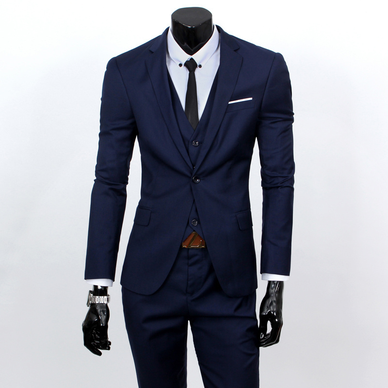 blazers pants vest set Mens fashion three piece suit sets / male business casual coat jacket waistcoat trousers blazer