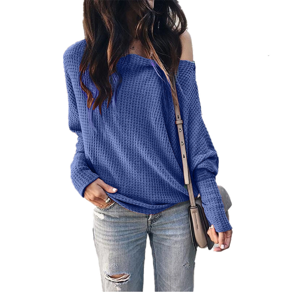 ladies fashion korean sweater off the shoulder sweater women