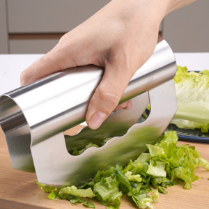 Kitchen stainless steel  herb protective cover fruits cutter salad mezzaluna fullstar double blade vegetable chopper