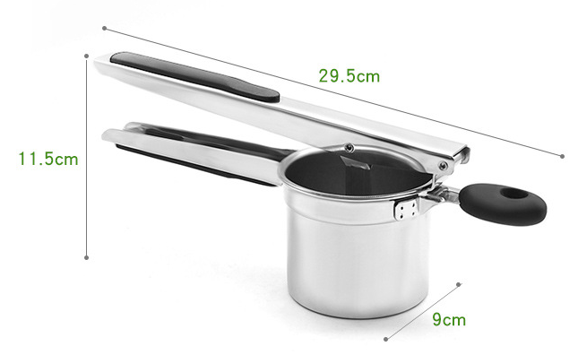 High Quality 304 Stainless Steel Potato Ricer Crusher Potato Masher Kitchen Household Tools/Fruit Press With Silicone Handle