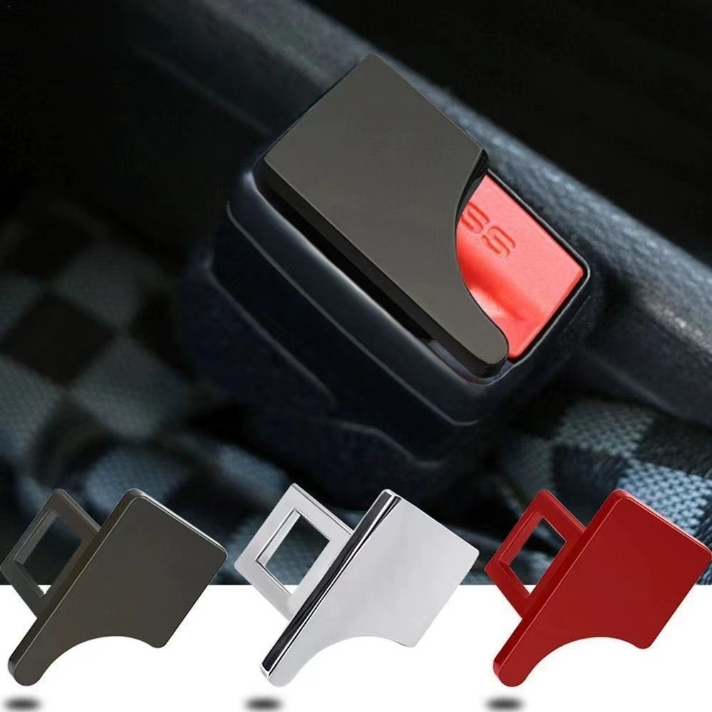 Hidden Car Seat Safety Belt Buckle Clip Metal Insert Card Auto Interior Seat Buckles Alert Silencer Seatbelt Accessories