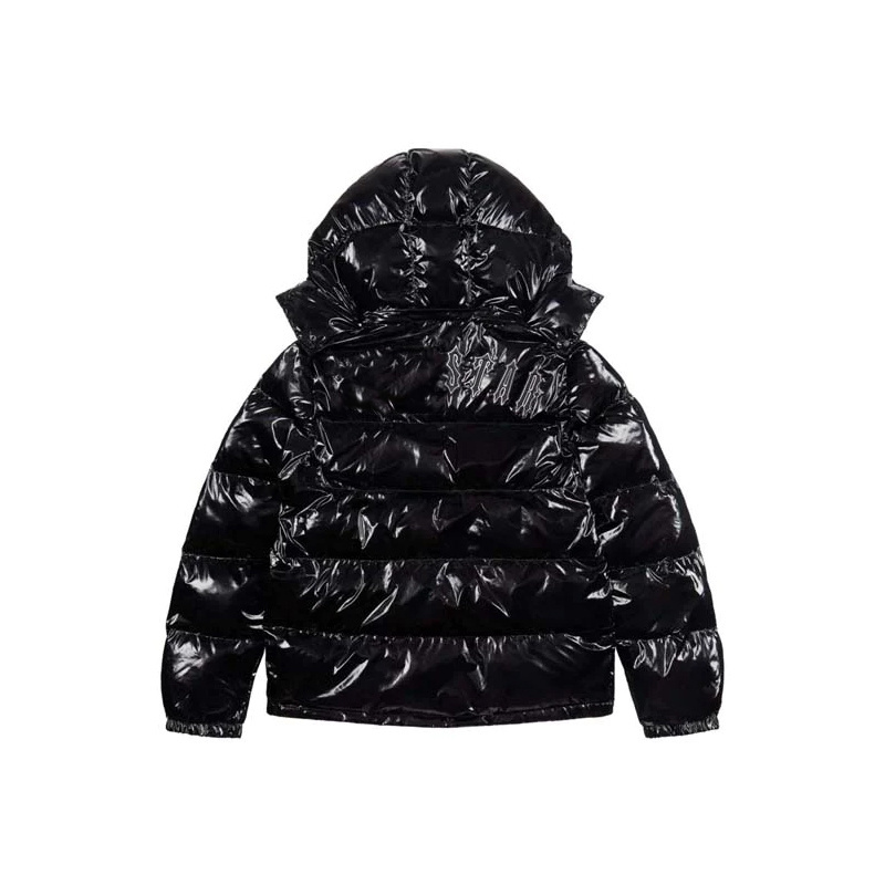 Hombre Homme Winter Men Women Coats Letter Embroidery Shiny Black Irongate Jacket Detachable Hood Winter Thermal Puffer Jacket