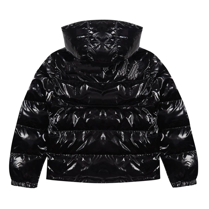 Hombre Homme Winter Men Women Coats Letter Embroidery Shiny Black Irongate Jacket Detachable Hood Winter Thermal Puffer Jacket