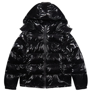 Hombre Homme Winter Men Women Coats Letter Embroidery Shiny Black Irongate Jacket Detachable Hood Winter Thermal Puffer Jacket