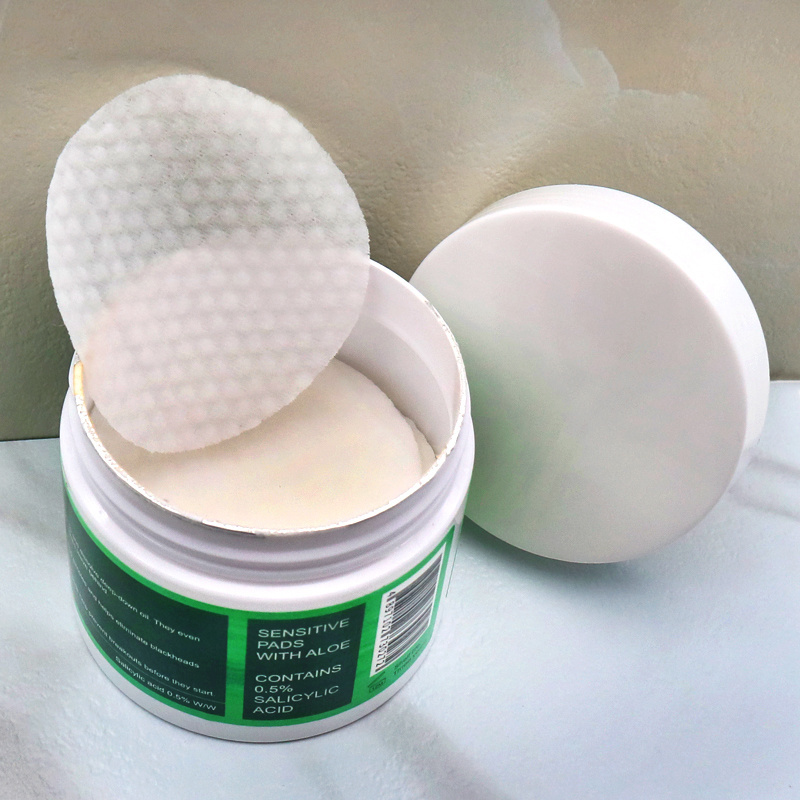 Private Label Facial Moisturizing Anti Acne Salicylic Acid Cotton Pads Face Exfoliating Glycolic Acid Toner Pads