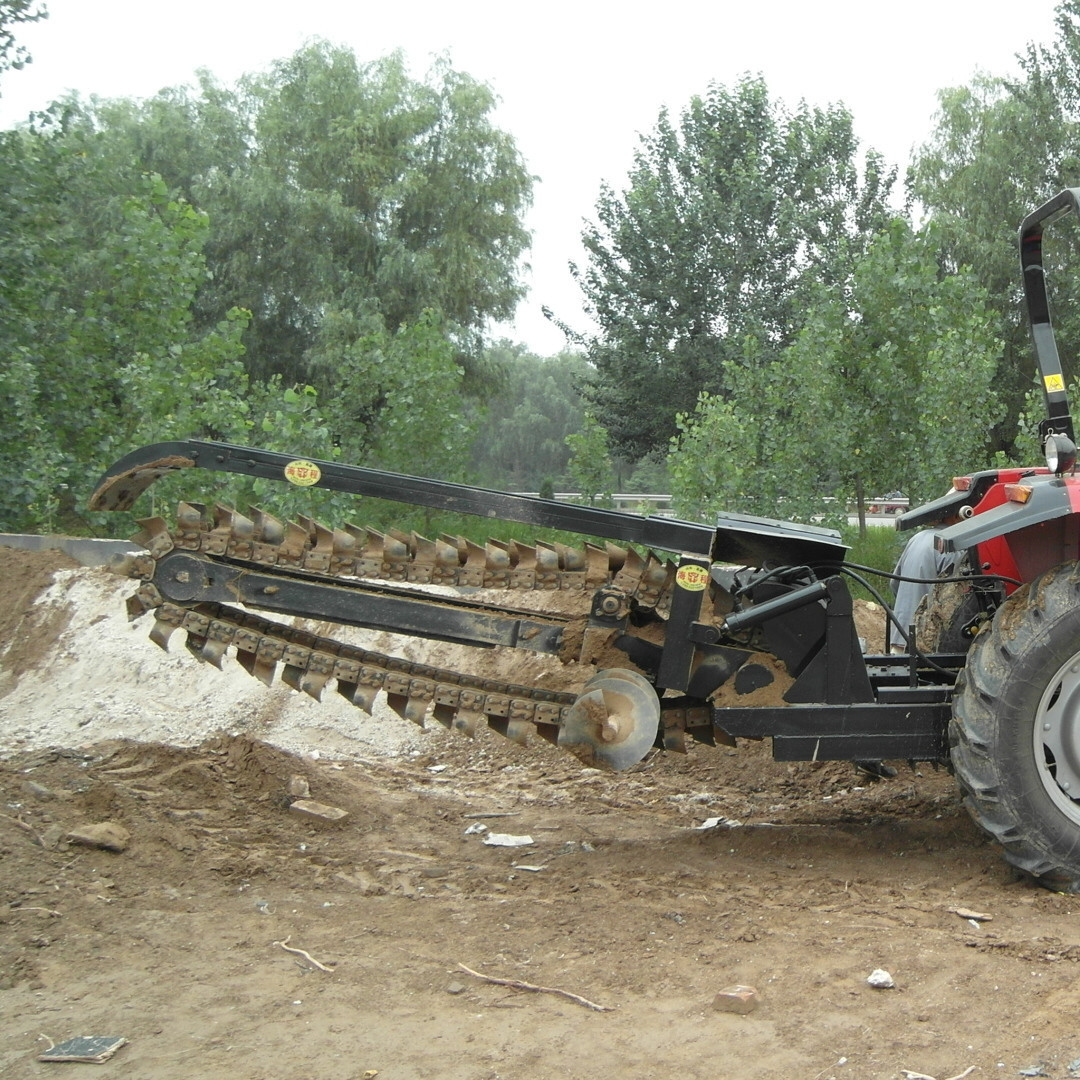 Tractor mounted PTO TUV CE Certified Trench Digger Machine/chain trencher