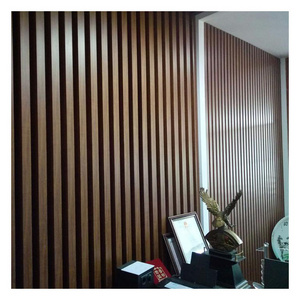 factory price custom interior decorative strip wood plastic composite cladding  wood alternative WPC wall panel