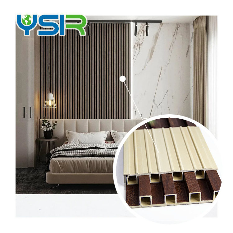 factory price custom interior decorative strip wood plastic composite cladding  wood alternative WPC wall panel