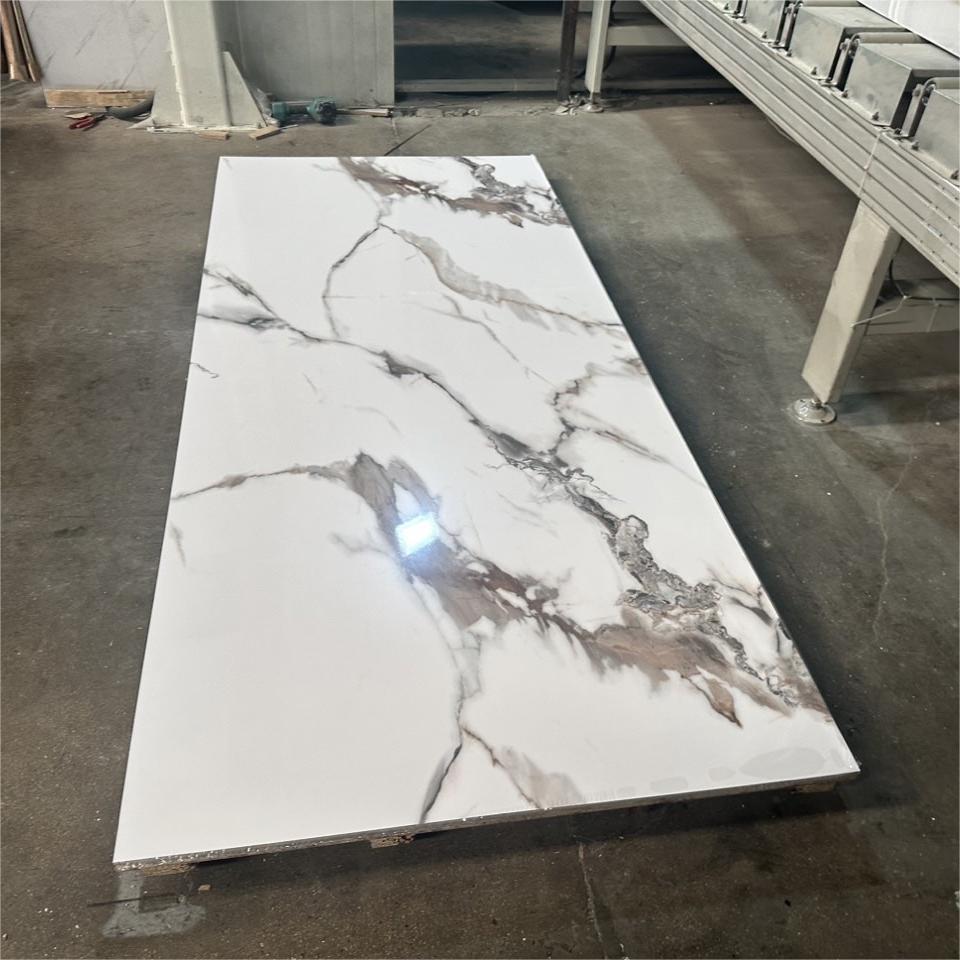 2mm 2.5mm 3mm high glossy 4x8 4*9 pvc uv wall panel marble interior decoration