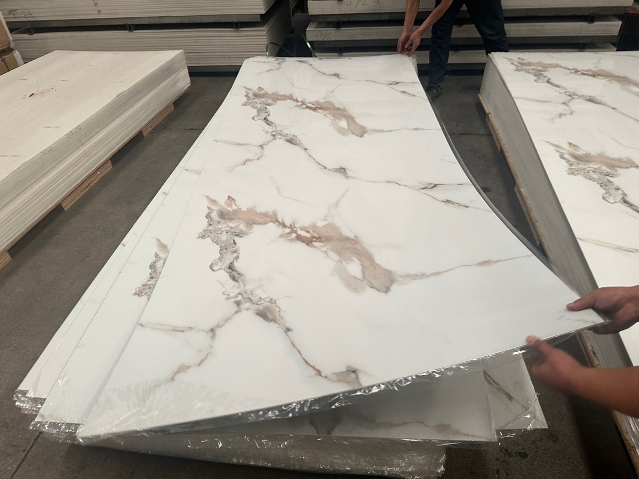 2mm 2.5mm 3mm high glossy 4x8 4*9 pvc uv wall panel marble interior decoration