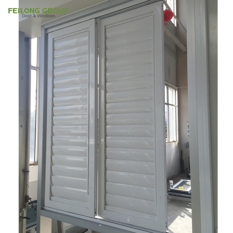 Interior waterproof tempered glass aluminum metal frame inside shutters windows  louver windows with accessories