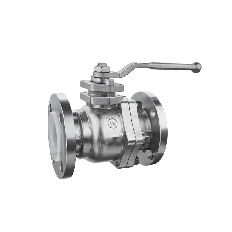 carbon steel WCB ANSI150  4 inch Corrosion resistant  F46 PTFE PFA FEP Fluorine lined flange  3way L type T type  ball valve