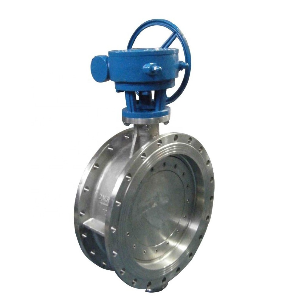 pneumatic actuator carbon steel dn200 8inch   ANSI150LBS  wafer type double eccentric  butterfly valve distributor