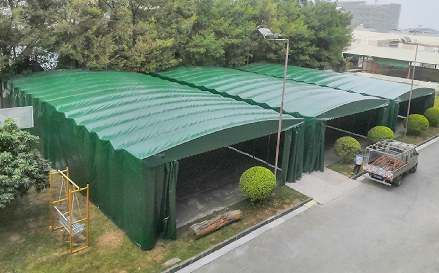 Big Car Parking Mobile Movable Metal Frame Tent Telescopic Canopy