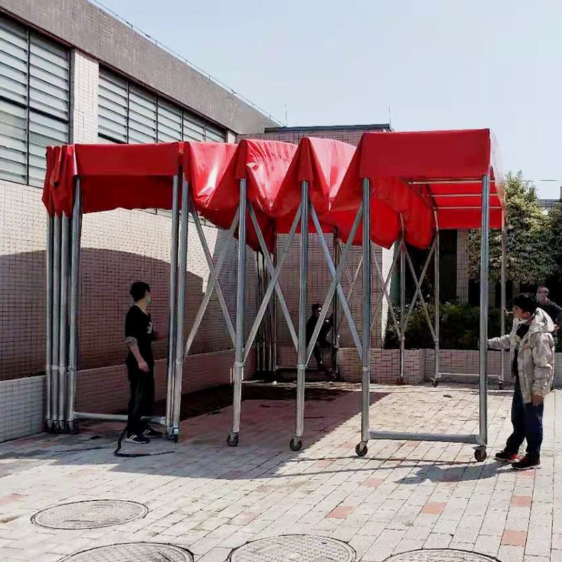 Big Car Parking Mobile Movable Metal Frame Tent Telescopic Canopy