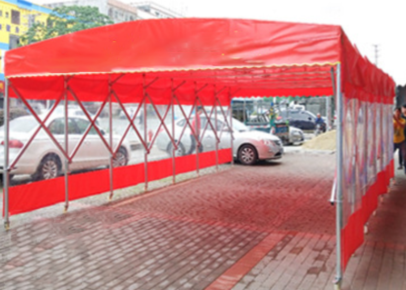 Big Car Parking Mobile Movable Metal Frame Tent Telescopic Canopy