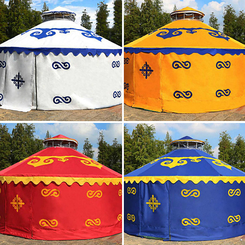 Outdoor 5*5m Luxury Mongolian Yurts For Sale Mongolian Canvas Hotel Tent