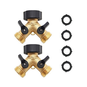 US Standard Y Style Water Hose Brass Valve Y Hose Connector Garden Pipe Splitter