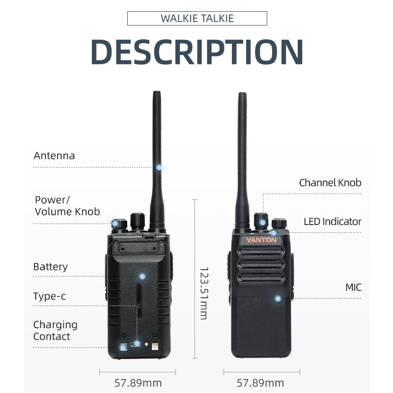 High Quality 5W professinal radio wireless intercom yanton walkie talkie T-288