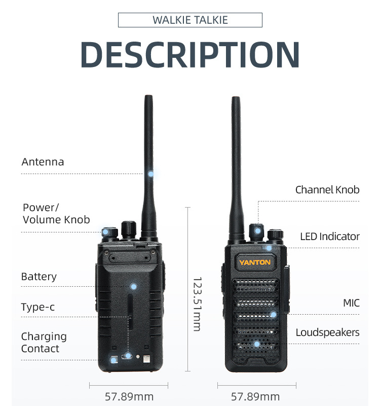 5W Long Range Walkie Talkie UHF VHF communications radios Yanton T-259