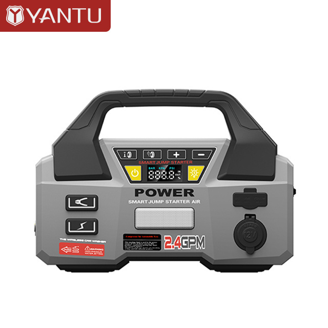 YANTU AM45 new multi-function 12V car battery jump starter with air compressor pump tyre inflator power bank station pack kit