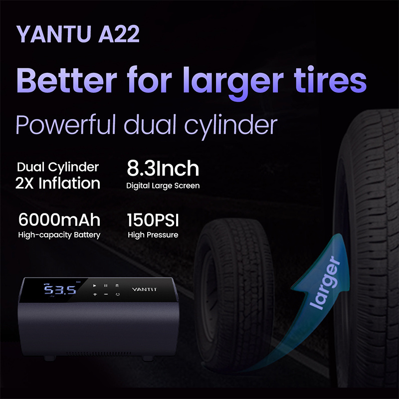 YANTU A22 hot sales car tire inflators pump 150psi electric mini air compressor portable tyre inflator for heavy duty vehicle