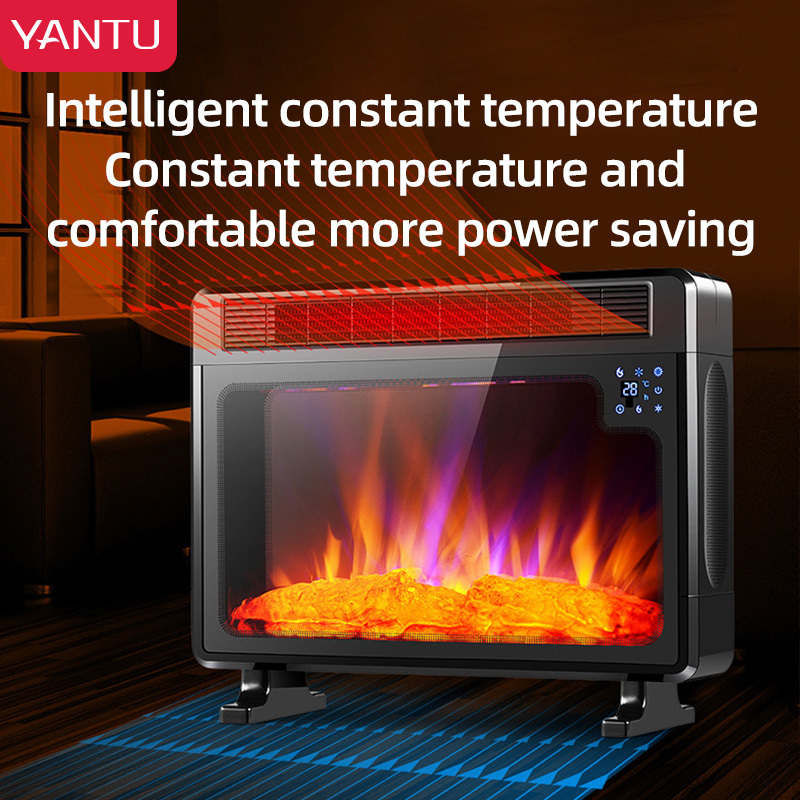 YANTU electric fireplaces free standing portable electr heater indoor outdoor 3D modern smart  remote control fireplace BLM03