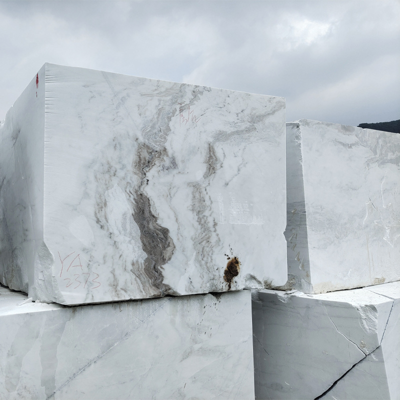 Marble Chinese Cloudy White from Block White Natural Marble Quarry Direct Factory Rough White Marble Blocks Stone Block Polished