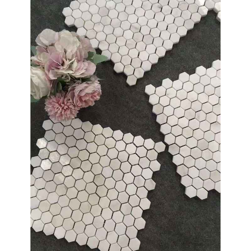 white and gold hexagon home decorative waterproof Stick and Go Wall Tile Backsplash Peel and Stick Mosaics