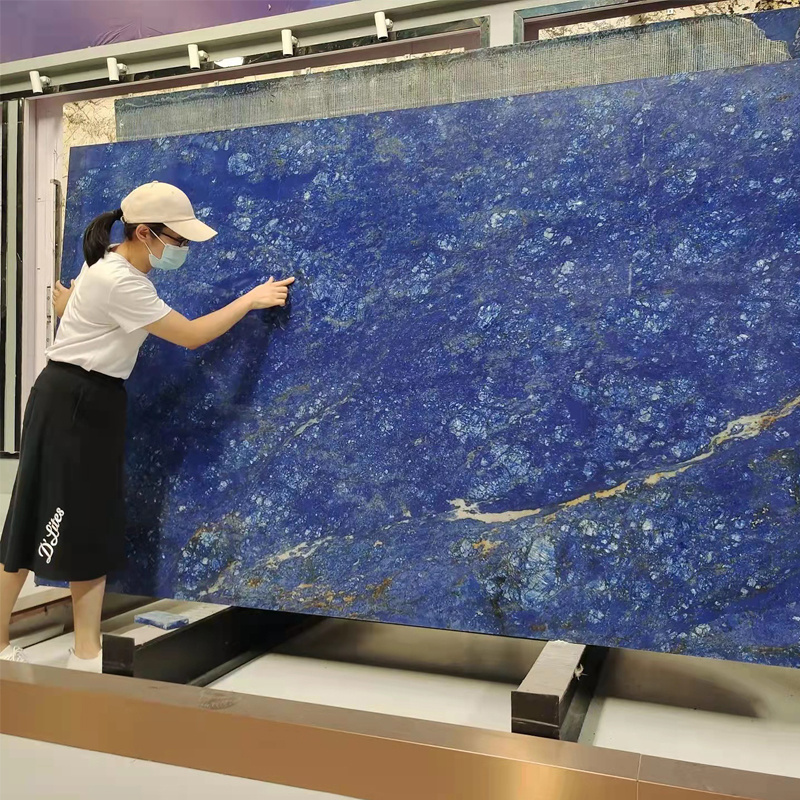 Natural blue onyx slab China factory low price customized blue marble blue onyx for floor and wall countertop