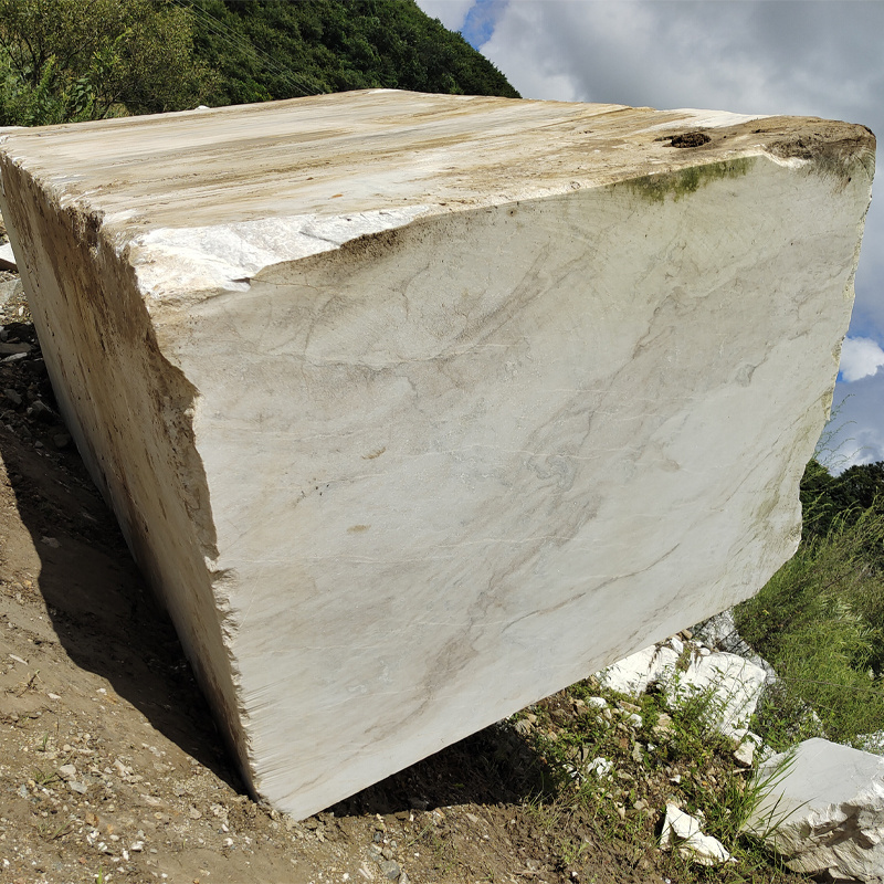 Marble Chinese Cloudy White from Block White Natural Marble Quarry Direct Factory Rough White Marble Blocks Stone Block Polished