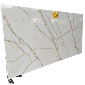 Artificial Calacatta Gold Quartz Slab Stone for Modern Kitchen Countertops