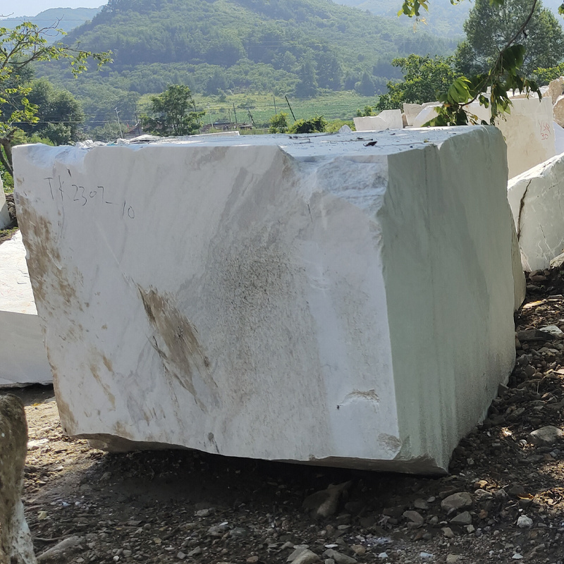 Marble Chinese Cloudy White from Block White Natural Marble Quarry Direct Factory Rough White Marble Blocks Stone Block Polished