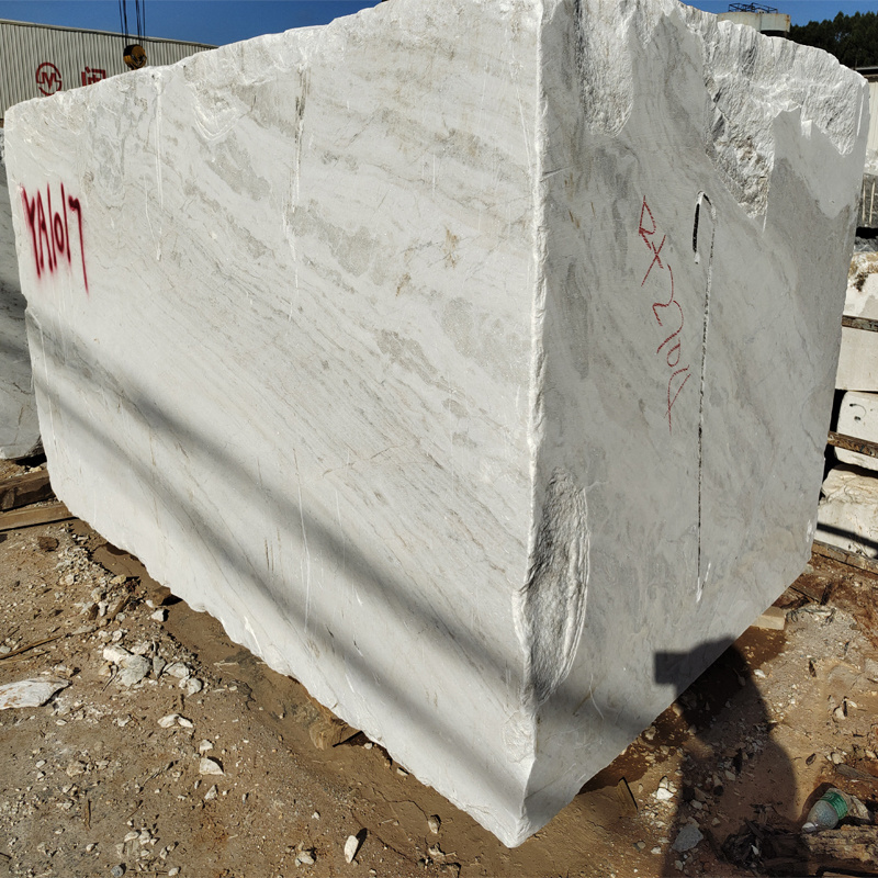 Marble Chinese Cloudy White from Block White Natural Marble Quarry Direct Factory Rough White Marble Blocks Stone Block Polished