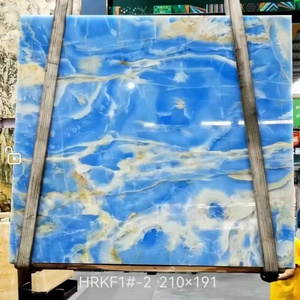 natural Backlit Onyx Stone Wall Panel Golden Sky Blue Onyx Marble Slab