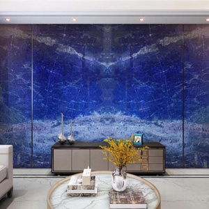 Royal Luxury Blue Marble Onyx Stone Dream Sapphire Blue Price Slabs for Background Wall