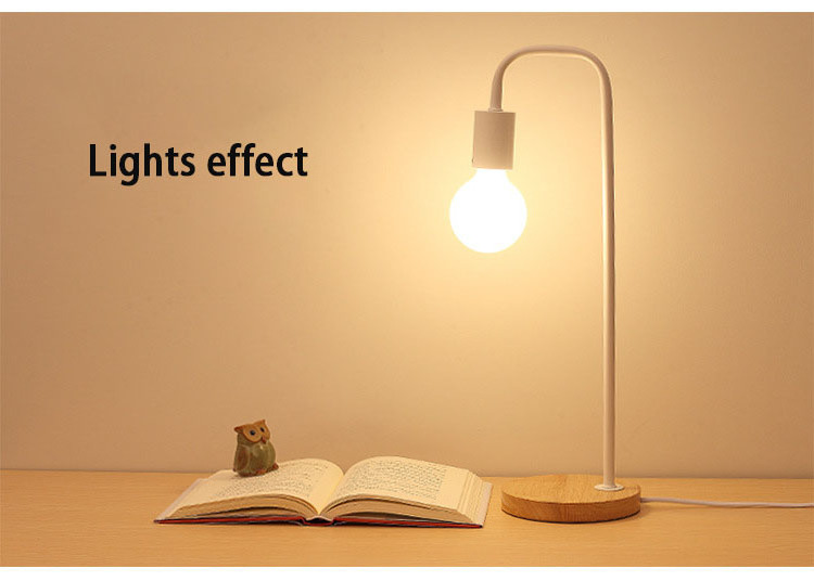 Reading Table Lamp Bedroom Desk Light Eye Protection Lighting Wood Light Living Room