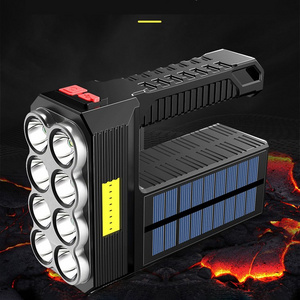 Led Searchlight High-Power Solar Rechargeable Flashlight Powerful Outdoor Multi-Function Built-In Battery Spotlight