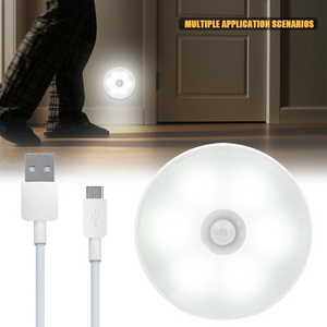 Motion Sensor Light Night Light Usb Rechargeable Wireless Energy-Saving Bedroom Cabinet Light Body Induction Lamp Gifts