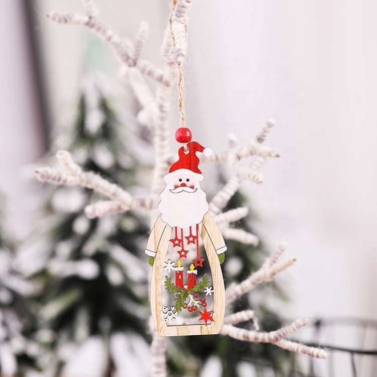 Christmas House Decoration Merry Christmas Tree Wooden Hanging Decoration Supplies Festival Party Home New Year Decoration