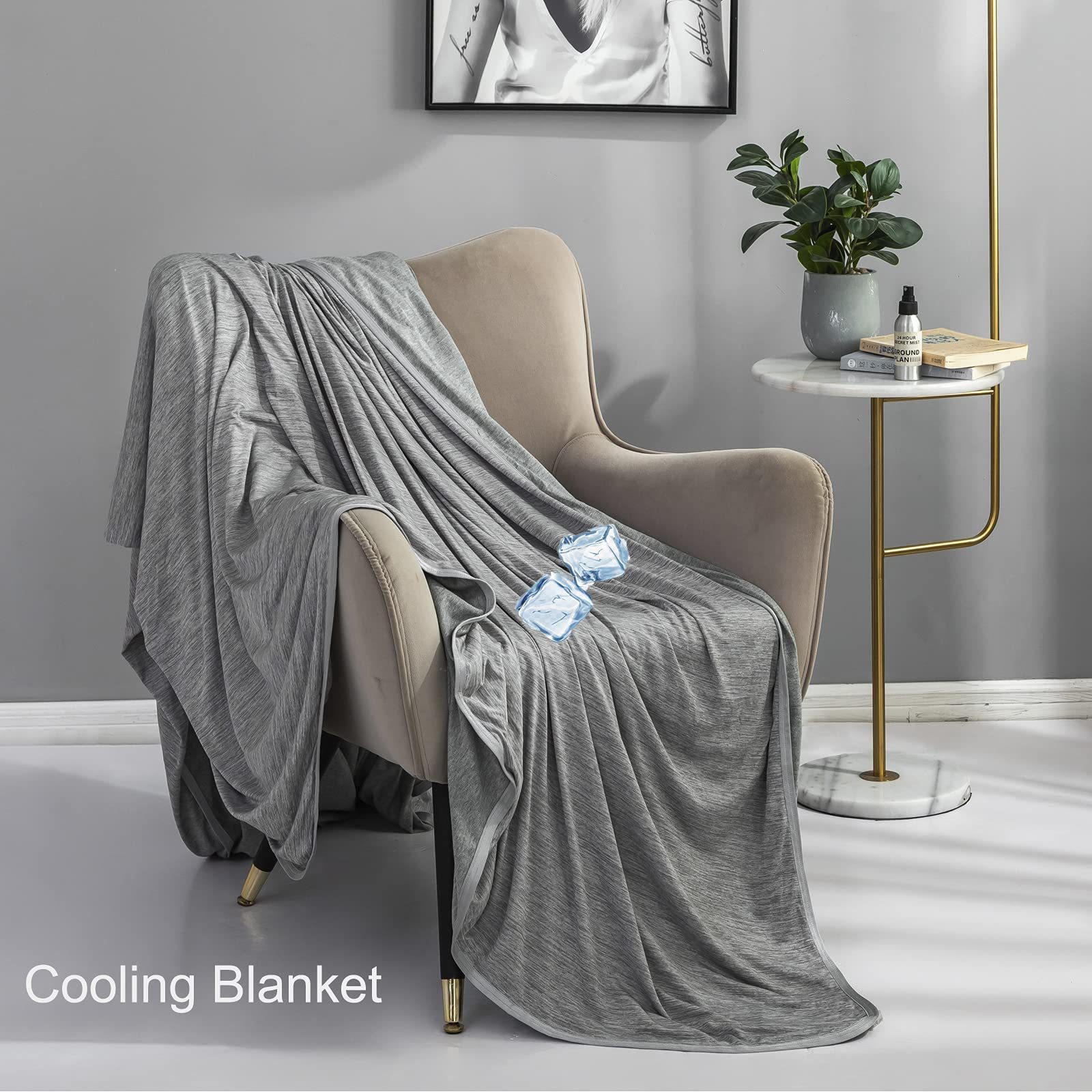 New Arrival Ice Cool Mica Nylon Throw Blanket Summer Reversible Cooling Blankets For Sleeping