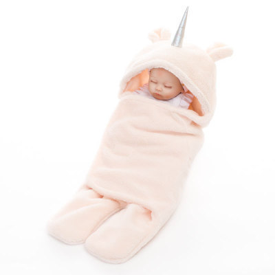 Double wool lamb baby swaddle blanket plain colour winter warm  wrap unicorn baby blanket sherpa baby blanket