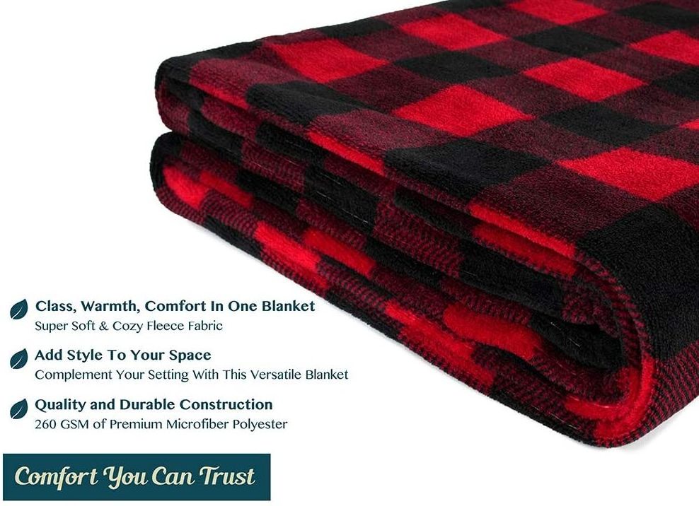 Customize size luxury plaid warm polyester fleece microfiber throw mexican brand native American blankets wholesale blanket sofa