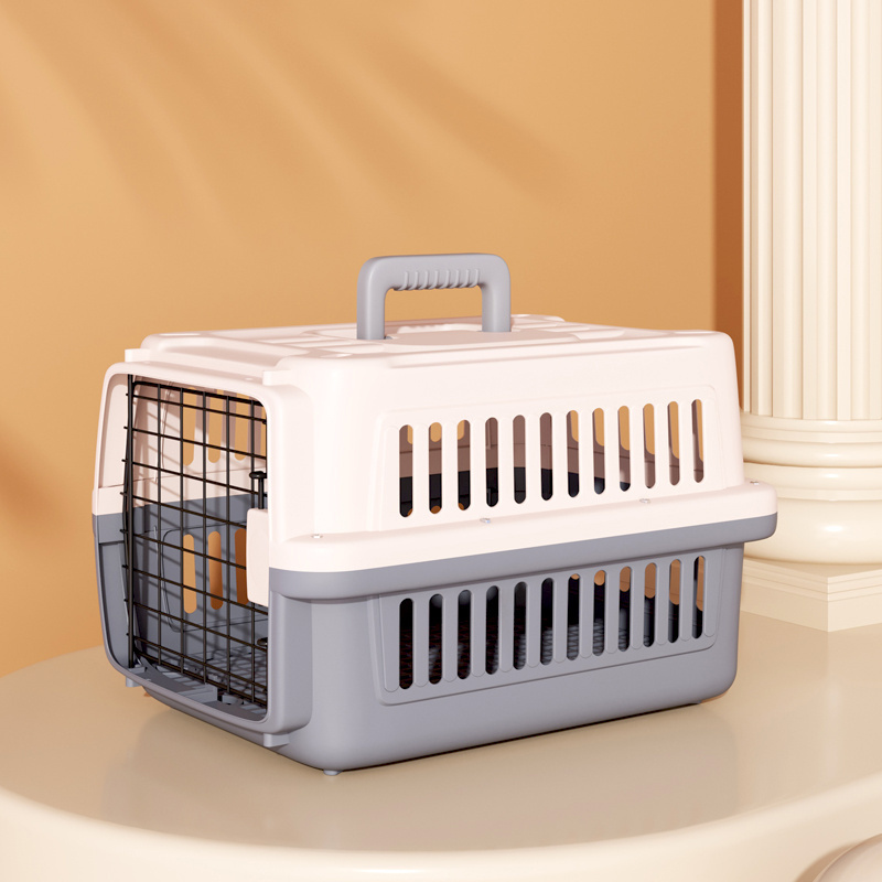 pink pet carrier 2024 New Portable Plastic Airline Plastictravel Cage Plastic Large Capacity Pet Carrier For Cat